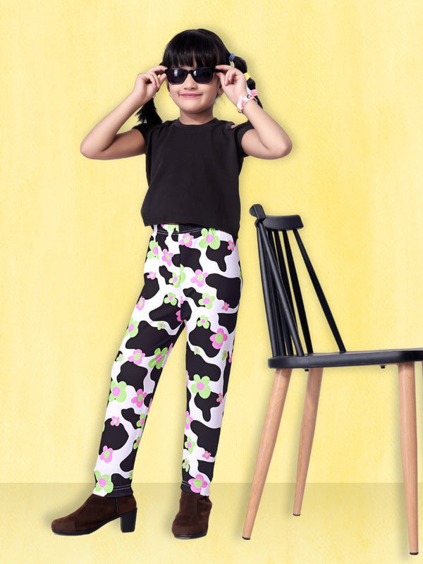 Girls Cotton Blend Top & Printed Pant Set