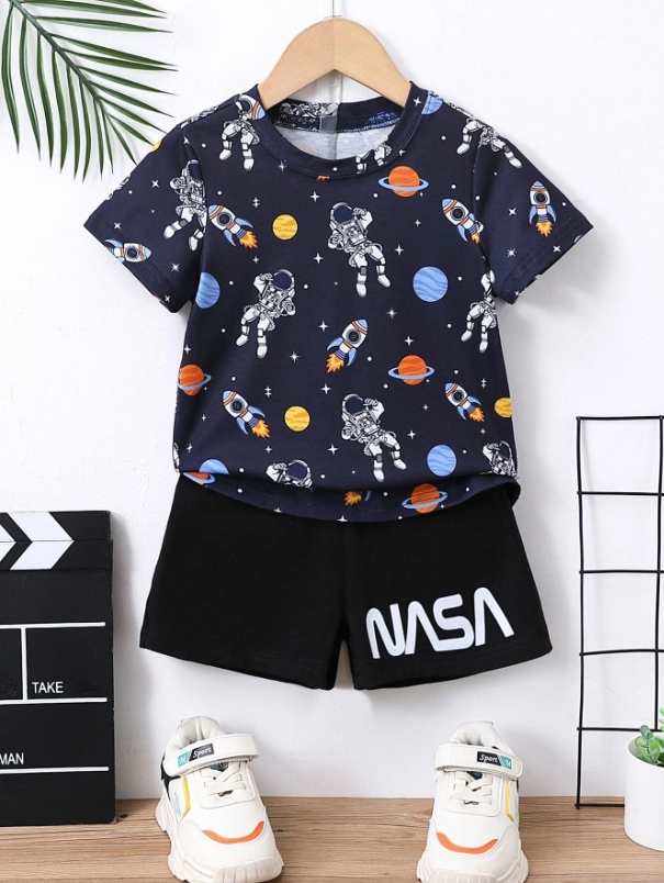 Nasa Space Printed Clothing Co-ord Set For Boys