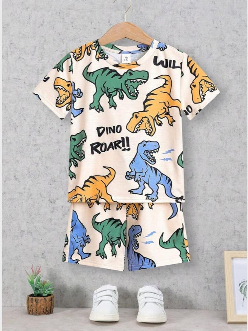 Dinosaur Printed Clothing Co-ord Set For Boys