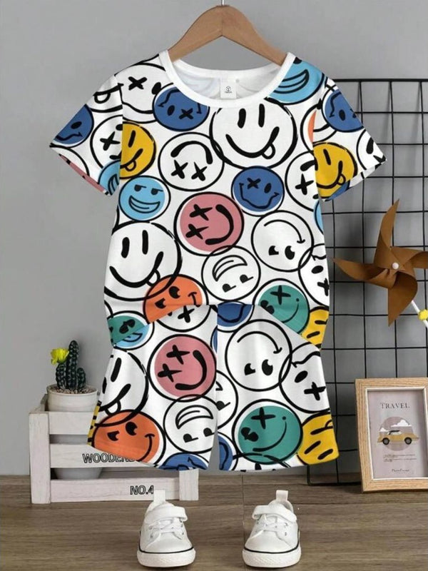 Smiley Printed Clothing Co-ord Set For Boys