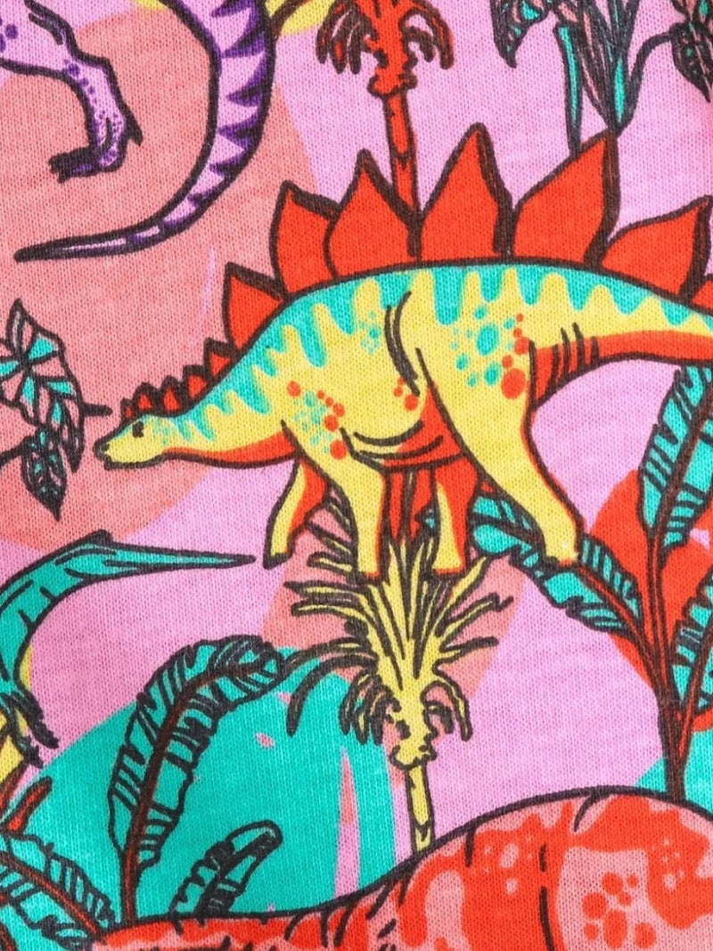 Pink Dino Printed Shirts For Boys